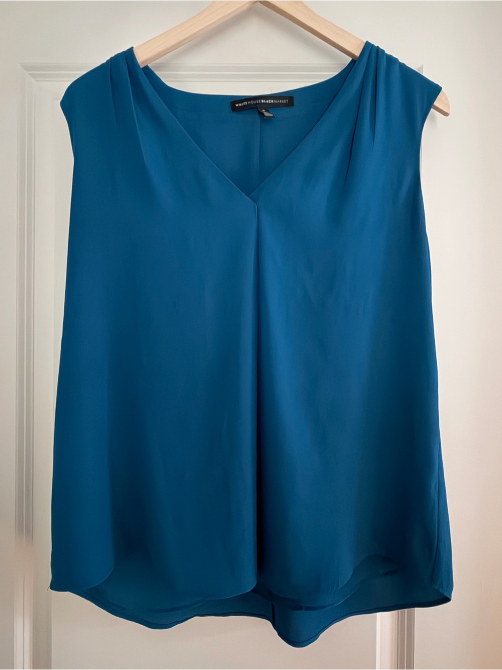 White House Black Market Teal Sleeveless V-Neck Shell